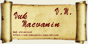 Vuk Mačvanin vizit kartica